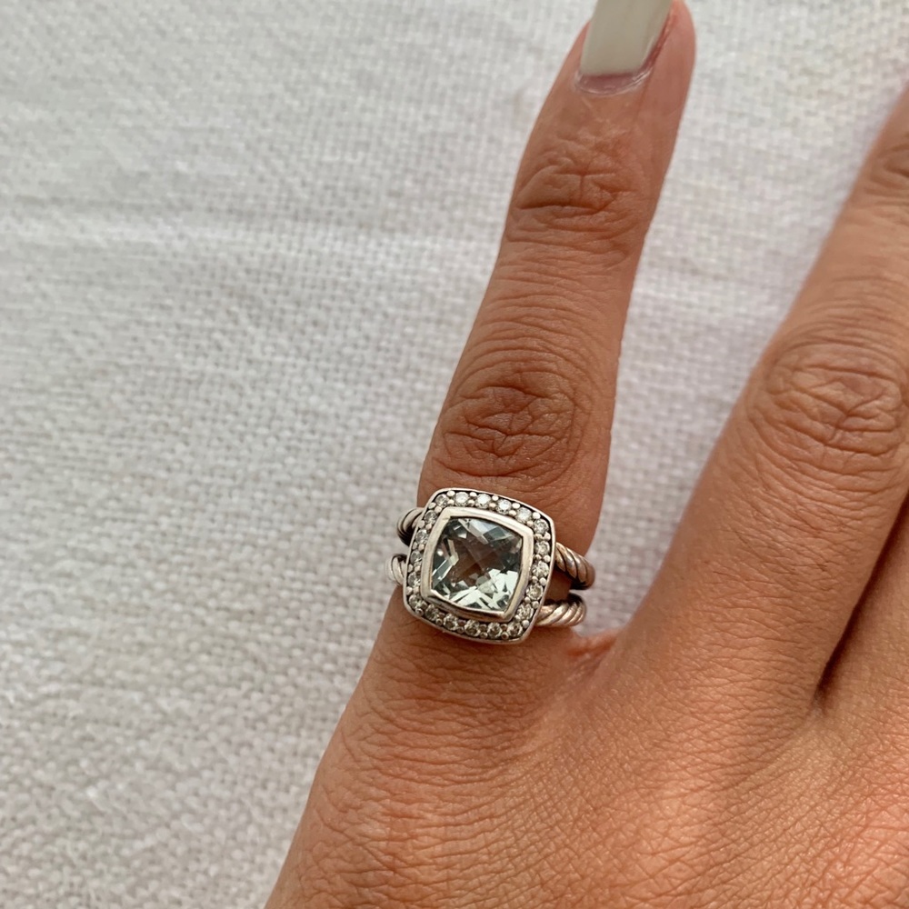 Petite Albion® Ring with Prasiolite and Diamonds